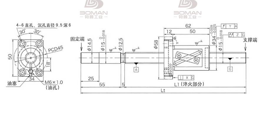 KURODA GG1520AS-BALR-1300A 黑田丝杆支撑组件