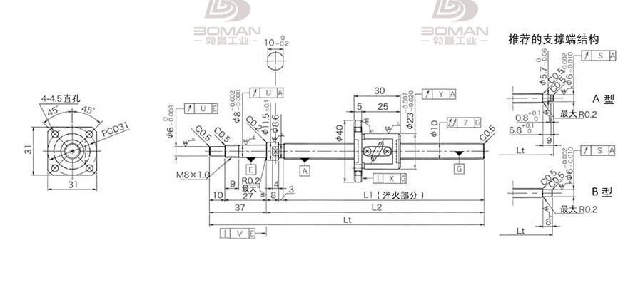 KURODA GP1002DS-EAFR-0210B-C3S 黑田丝杆和TBI丝杠