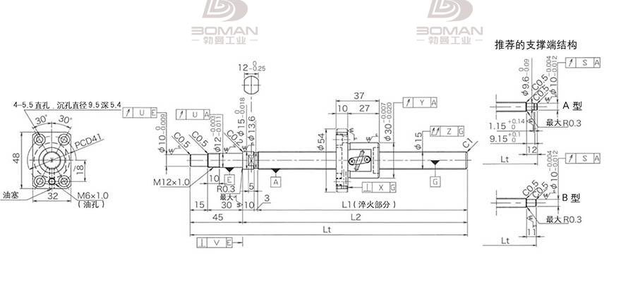 KURODA GP1502DS-BAPR-0600B-C3F 日本黑田精工丝杠钢珠安装方法